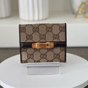 Gucci GG Canvas Bamboo Wallet